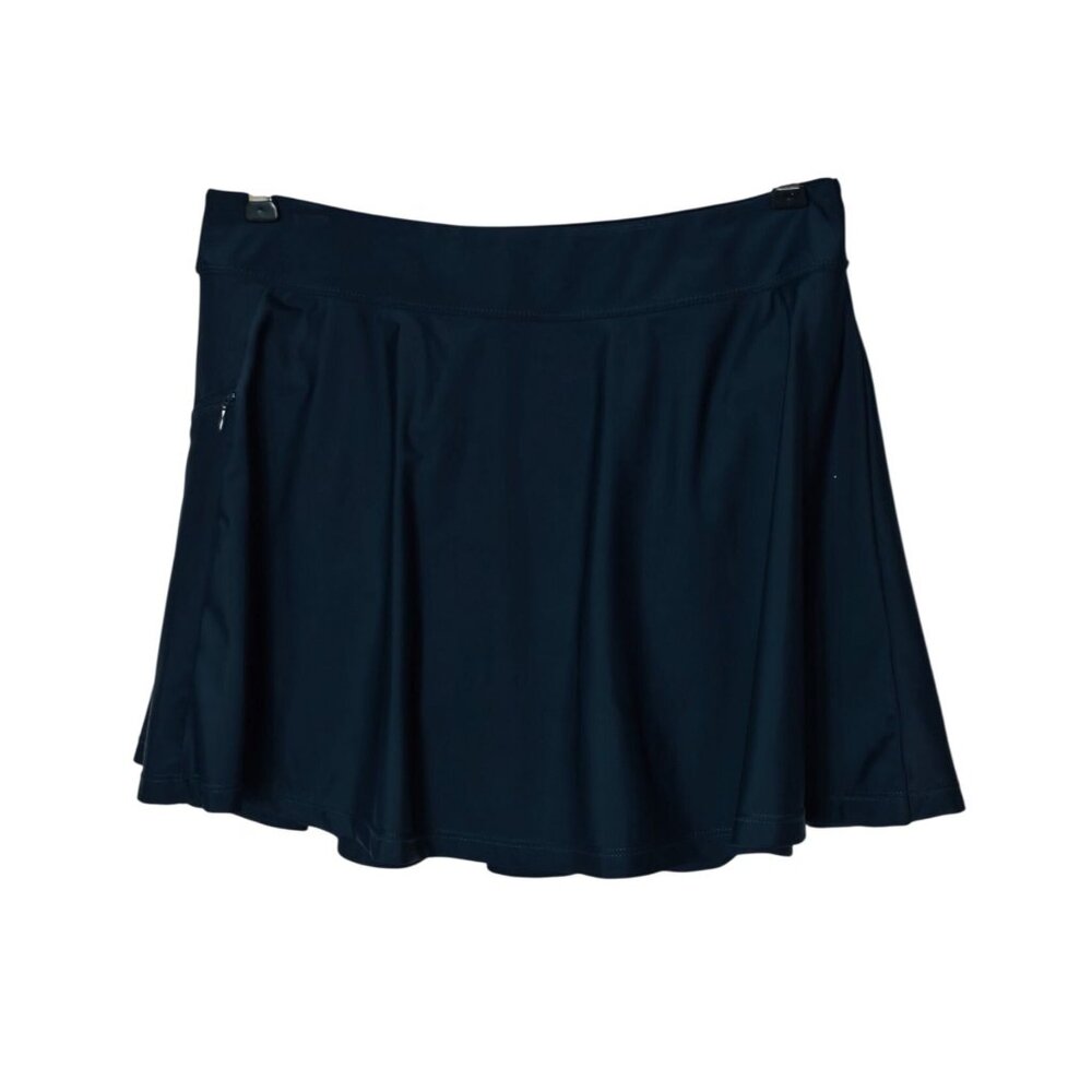 Baleaf Womens L Navy Blue Swim Skirt Zip Pocket Built-In Briefs Swimwear Beach